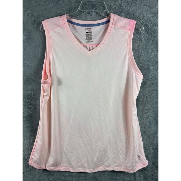 Danskin Now Womens Pink Sleeveless Athletic Tank Top L Loose Fit - Picture 1 of 9